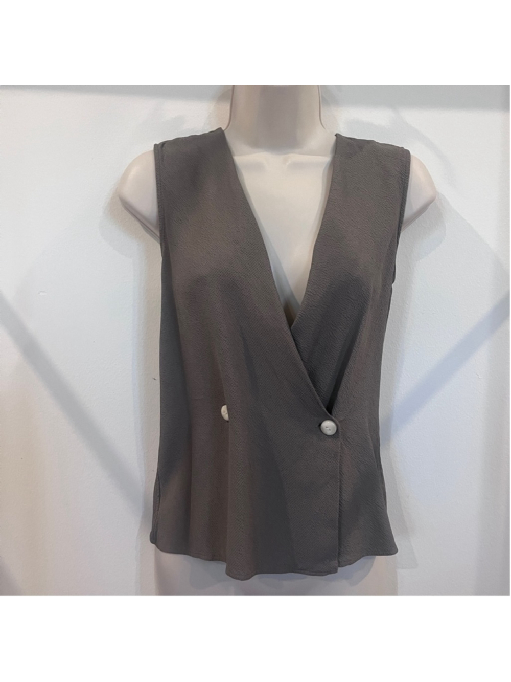 Rag & Bone Vest Cottagecore Grandpacore Preppy Green Button Sleeveless Wrap Top